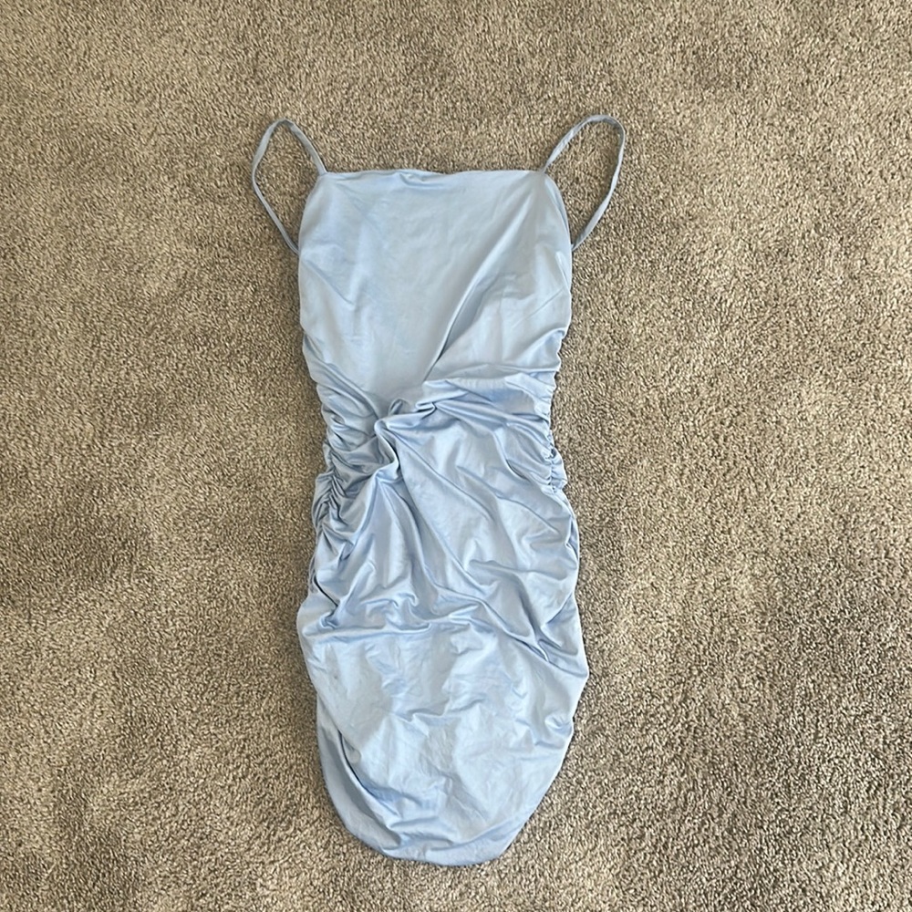 Light Blue Ruched Dress